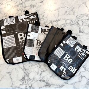 Lululemon Reusable Bag Shopper Totes Black White Affirmations Large Small